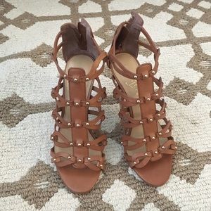 Leather gladiator heel sandals